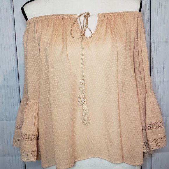 💛Zara💛 Bell Sleeve Champagne Shirt - Picture 3 of 6